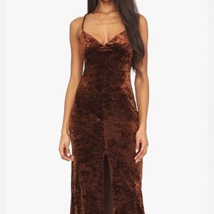WeWoreWhat Crushed Velvet Midi Slip Dress